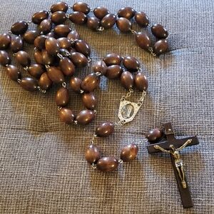 Wooden Rosary Beads with Crucifix
